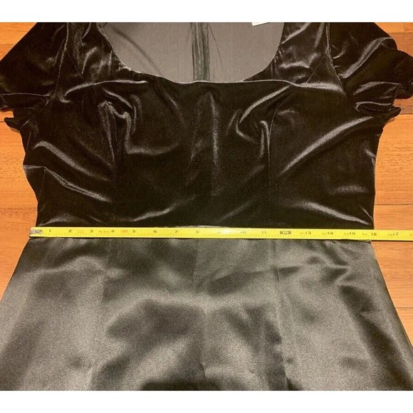 PAPELL BOUTIQUE Black Velvet Long Evening Dress 12 Long‎ Sleeve Vintage Glamor - Picture 6 of 8